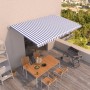 Tenda da Sole Retrattile Manuale 500x350 cm Blu e Bianca