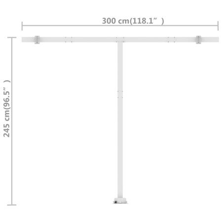 Tenda da Sole Manuale Autoportante 300x250 cm Blu e Bianca