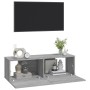 Mobili TV Muro 2pz Grigio Sonoma 100x30x30 cm Legno Multistrato