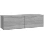 Mobili TV Muro 2pz Grigio Sonoma 100x30x30 cm Legno Multistrato