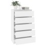 Cassettiera Bianco Lucido 60x36x103 cm in Legno Multistrato