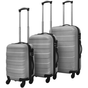 Set Trolley Rigidi 3 pz Argento 45,5/55/66 cm