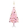 Albero di Natale Preilluminato con Palline Rosa 120 cm PVC