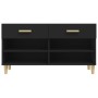 Scarpiera Nera 102x35x55 cm in Legno Multistrato
