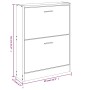 Scarpiera Bianca 59x17x81 cm in Legno Multistrato