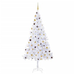 Albero di Natale Preilluminato con Palline 210 cm 910 Rami