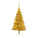 Albero di Natale Preilluminato con Palline Oro 180 cm PET