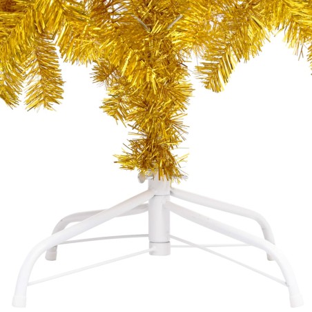 Albero di Natale Preilluminato con Palline Oro 180 cm PET