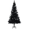 Albero di Natale Preilluminato con Palline Nero 180 cm PVC