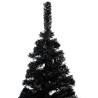 Albero di Natale Preilluminato con Palline Nero 180 cm PVC