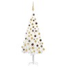 Albero di Natale Preilluminato con Palline Bianco 120 cm