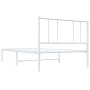 Giroletto con Testiera Metallo Bianco 80x200 cm