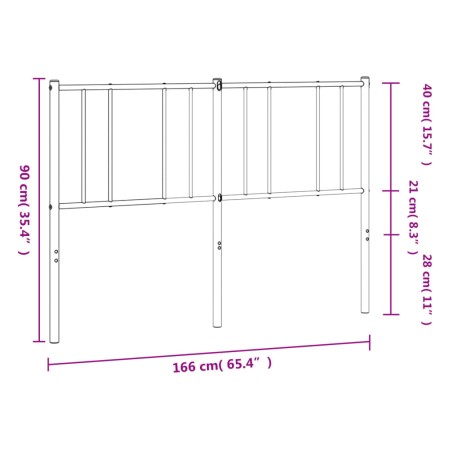 Testiera in Metallo Nero 160 cm