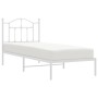 Giroletto con Testiera Metallo Bianco 90x190 cm