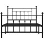 Giroletto con Testiera e Pediera Metallo Nero 107x203 cm