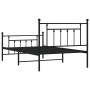 Giroletto con Testiera e Pediera Metallo Nero 107x203 cm