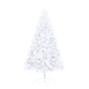 Albero di Natale a Metà Preilluminato con Palline Bianco 210 cm