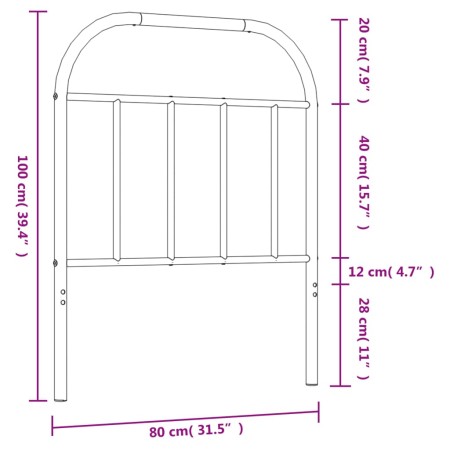 Testiera in Metallo Bianco 75 cm