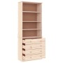 Libreria con Cassetti ALTA 77x35x186,5cm Legno Massello di Pino