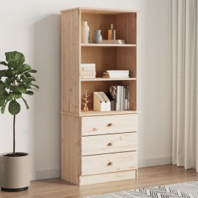 Libreria con Cassetti ALTA 60x35x142 cm Legno Massello di Pino