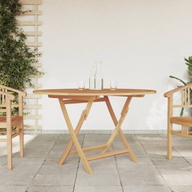 Tavolo da Giardino Pieghevole Ø110x75 cm Legno Massello di Teak