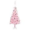 Albero di Natale Preilluminato con Palline Rosa 150 cm PVC