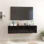 Mobili Porta TV Pensili 2pz Neri 60x30x30 cm