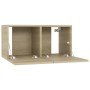 Mobili Porta TV Pensili 3pz Rovere Sonoma 60x30x30 cm