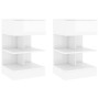 Comodini 2 pz Bianco Lucido 40x35x65 cm