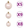 Albero di Natale Preilluminato con Palline Rosa 150 cm PVC