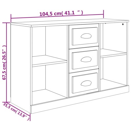 Credenza Bianca 104,5x35,5x67,5 cm in Legno Multistrato