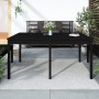 Tavolo da Giardino Nero 159,5x82,5x76 cm Legno Massello di Pino