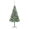 Albero di Natale Preilluminato con Palline e Pigne 180 cm