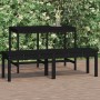 Panca Giardino 2 Posti Nera 159,5x44x45cm Legno Massello Pino