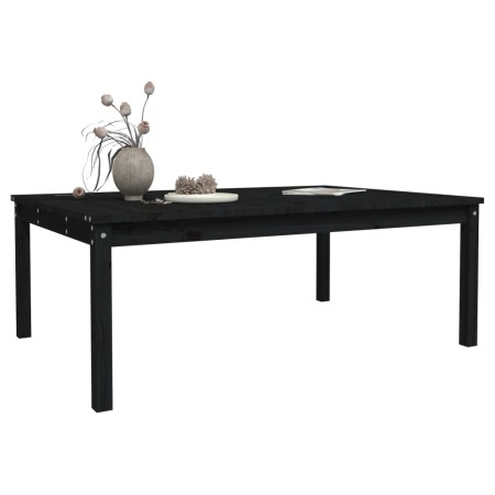 Tavolo da Giardino Nero 121x82,5x45 cm Legno Massello di Pino