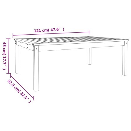 Tavolo da Giardino Nero 121x82,5x45 cm Legno Massello di Pino