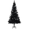 Albero di Natale Preilluminato con Palline Nero 240 cm PVC