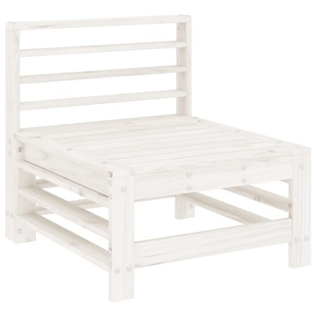 Set Salotto da Giardino 4 pz Bianco in Legno Massello di Pino