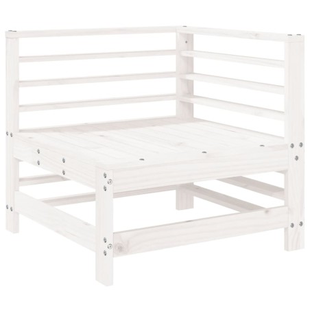 Set Salotto da Giardino 4 pz Bianco in Legno Massello di Pino