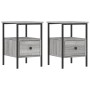 Comodini 2pz Grigio Sonoma 34x36x50 cm in Legno Multistrato