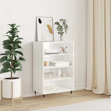 Credenza Bianco Lucido 57x35x90 cm in Legno Multistrato