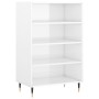 Credenza Bianco Lucido 57x35x90 cm in Legno Multistrato