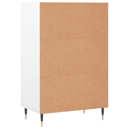 Credenza Bianco Lucido 57x35x90 cm in Legno Multistrato