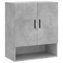 Armadietto a Muro Grigio Cemento 60x31x70 cm Legno Multistrato