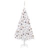 Albero di Natale Preilluminato con Palline Bianco 210 cm PVC