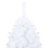 Albero di Natale Preilluminato con Palline Bianco 210 cm PVC