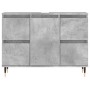 Armadietto da Bagno Grigio Cemento 80x33x60cm Legno Multistrato