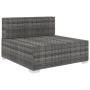 Seduta Centrale Modulare 1 pz con Cuscini in Polyrattan Grigio