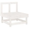 Set Salotto da Giardino 7 pz Bianco in Legno Massello di Pino