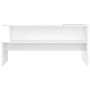 Tavolino Salotto Bianco Lucido 90x55x42,5 cm Legno Multistrato